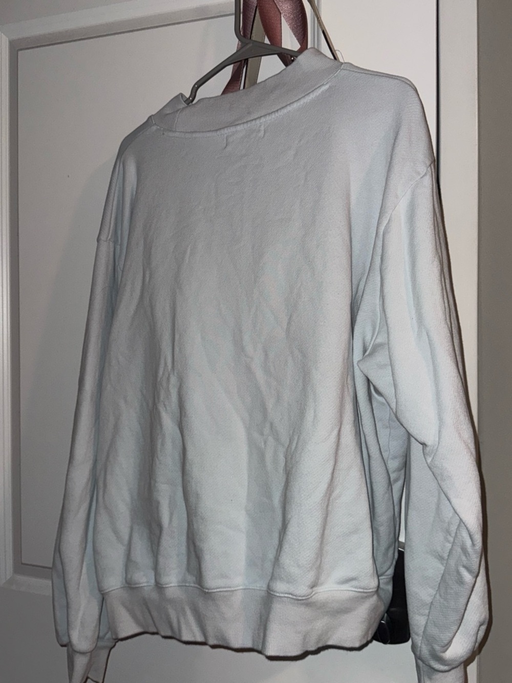 Parke Women's Crewneck Sweatshirt in Light Gray with Yellow Logo - Picture 3 of 5